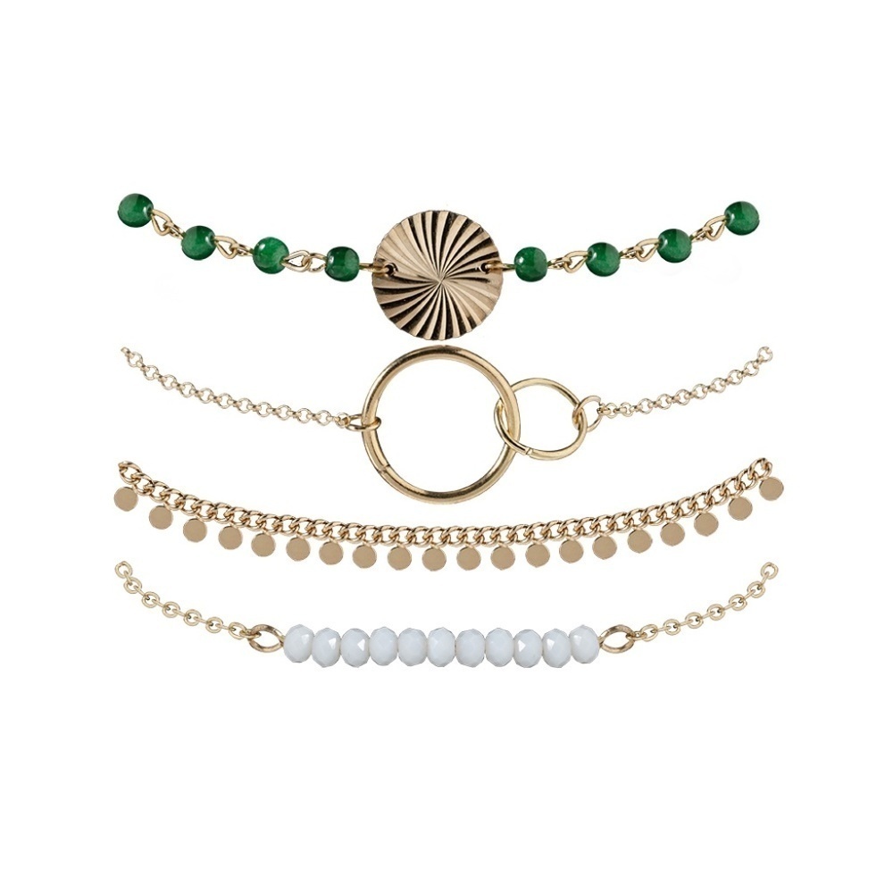 *VALENTINA* 4-Pc Geometric Beaded Bracelet Set